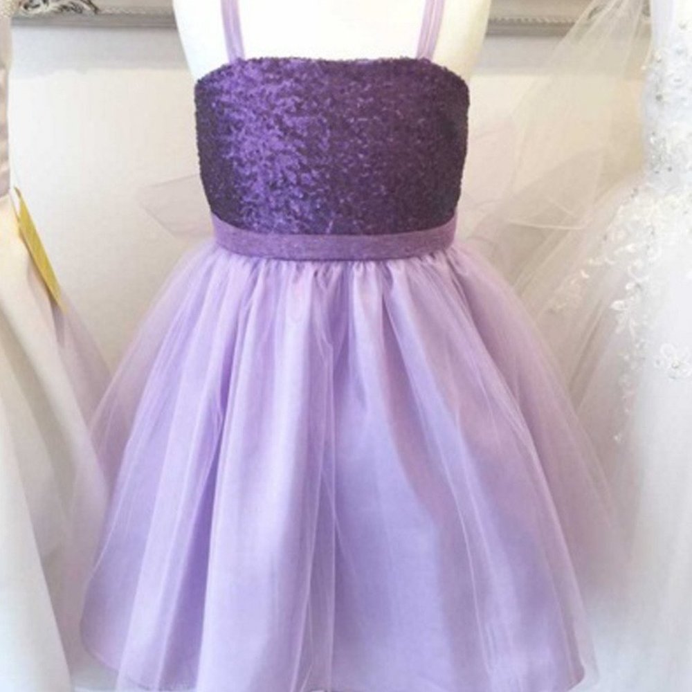new spring party tulle tutu sequin purple flower girl birthday dress size 4 6
